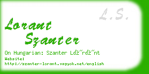 lorant szanter business card